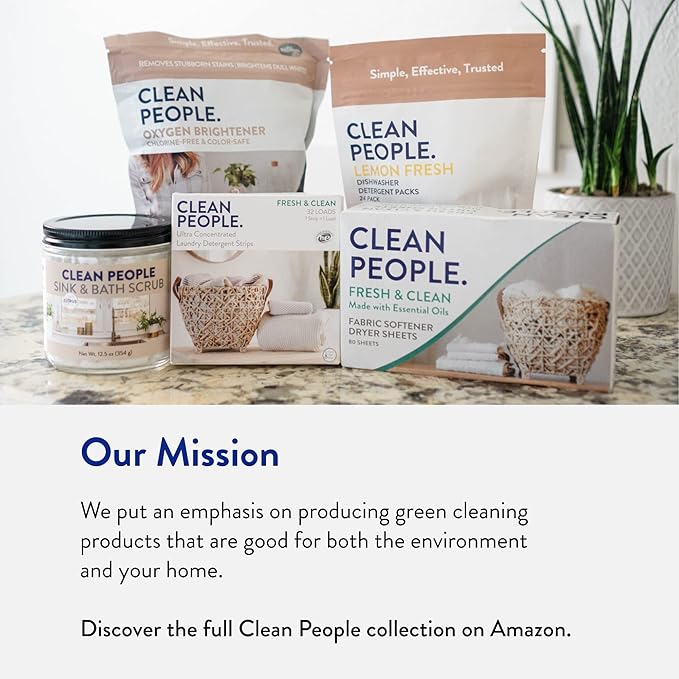 The Clean People Laundry Detergent Sheets - Laundry Soap - Ultra Concentrated, Recyclable Packaging, Stain Fighting - Spring, 32 Pack