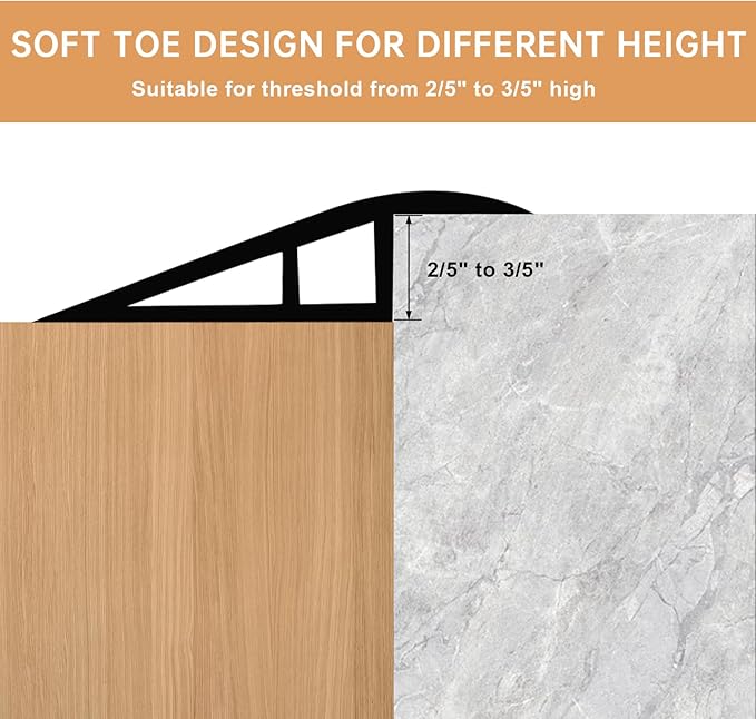Vinyl Door Threshold Flooring Transition Strip Self Adhesive Carpet Edging Strip for Laminate Doorway Edge Threshold from 2/5" to 3/5" (Yellow Wood Grain, 10 Ft)
