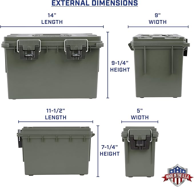 Sheffield 12713 Storage Bins With Lids, 2-Pack Stackable Storage Bins, Made in USA, Lockable and Water-Resistant Containers with Lids, Plastic Containers for Home, Classroom, and Dorm