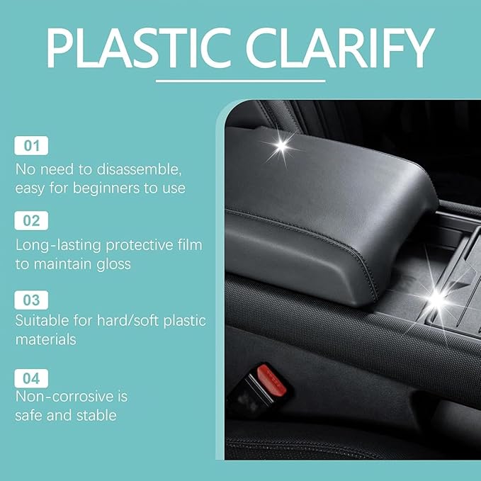Plastic Restorer for Cars,Car Plastic Restorer Black,Restore The Luster of Plastics and Rubber,120ml (2pcs)
