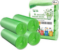 Medium Compostable Trash Bags, Biodegradable 8 Gallon Garbage Bags, Recycling Degradable Unscented Rubbish Bags for Kitchen Bathroom Office Car Pet Wastebasket (Green)