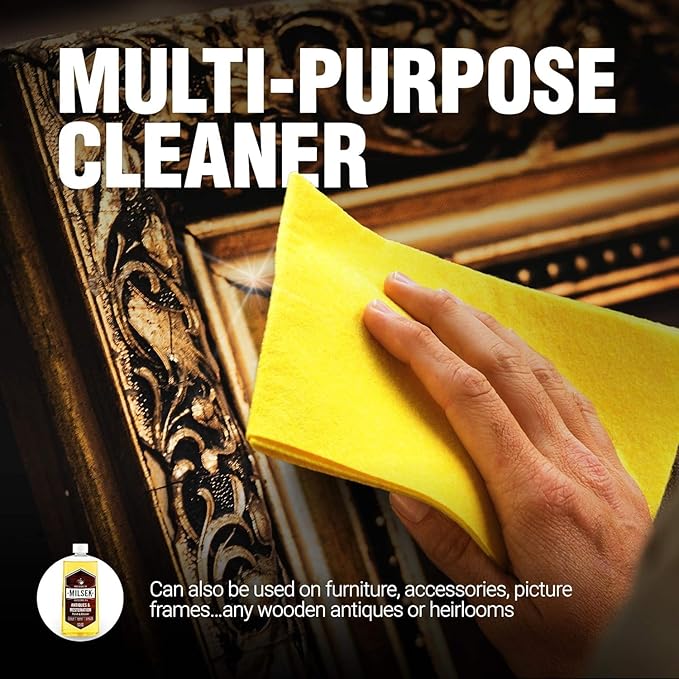 Milsek Antiques & Restoration Polish & Cleaner - Home Essential Cleaning Supplies for Home Improvement of any Wood Antiques or Heirlooms - 12 Fl Oz (Pack of 12)