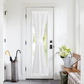 NICETOWN Sheer Curtains for French Door, Light Filtering Rod Pocket Door Curtain for Doorway Temporary Privacy Window Covering for Living Room Patio Glass, 26" W x 80" L, 1 PC, White