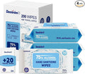 Advanced Large 75% Alcohol Hand Sanitizing Wipes, 4 Packs of 50 (200 Wipes) - Plus 20 Travel Packs - (Each Wipe Size 6" x 8")