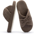 Chantomoo Slippers for Women Memory Foam House Bedroom Corduroy Bow Crossbands Slide Slipper Shoes Comfy Trendy Gift Slippers