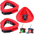 2 Pcs Mop Scrub Brush Head and 1 Mop Base Part Replacement for EasyWring 1 Tank System, Hard Bristle Cleaning Brush for Bathroom Kitchen Tile