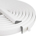 Wedge-Shape Window Weather Stripping Door Frame Seal Strip 2Pcs×196" White,Upgrade Black Foam,Soundproofing,Draft Stopper,Winter Insulation,Noise Blocker, Gap Filler for Exterior Front Door Side