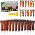 Wood Furniture Repair Kit,24 Colors Wood Fillers,Scratch Repair Covers & Removers for Repairing Scratches,Cracks,Dings and Holes in Cabinets, Cut Panels(Red Series)