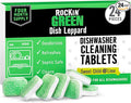 Rockin' Green Deep Cleaning and Deodorizing Tablets for Dishwashers, Washing Machines, and Garbage Disposals, Removes Odor and Residue (Dishwasher Cleaning Tablets, 24 Pack)