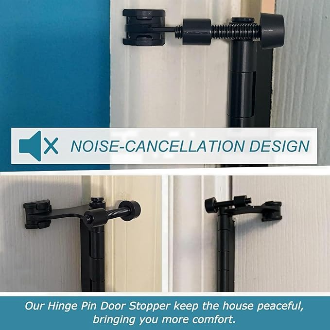 8 Pack Hinge Pin Oil Rubbed Bronze Door Stopper, Adjustable Heavy Duty Hinge Pin Door Stop with Oil Rubbed Bronze Rubber Bumper Tips