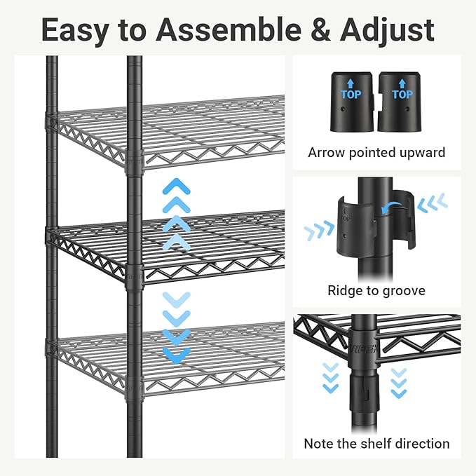 VIPEK V5C Heavy Duty Covered Clothes Rack Portable Closet Rack, Black Metal Clothing Rack with Black Upgarded Polyester Cover Cover, Adjustable Custom Freestanding Closet Wardrobe, Max Load 800LBS