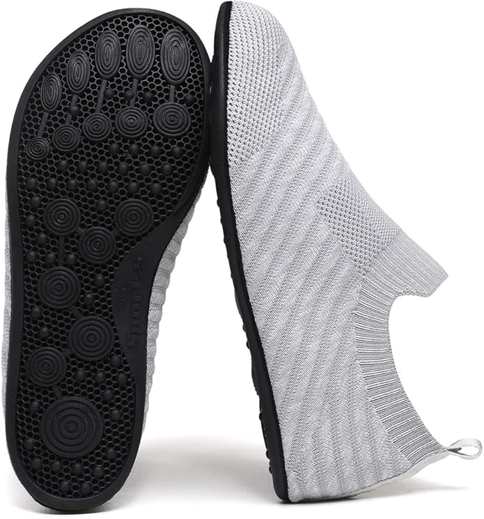 QZKDM Lightweight Slip on Grip Indoor House Slippers Barefoot Non Slip Home Exercise Yoga Shoes for Men Women