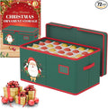 Christmas Ornaments Storage Box with Adjustable Divider Christmas Ornaments Storage Containers Fits 72 of 3 Inch Ornaments 600D Oxford Material Ornament Organizer Storage Box for Storage