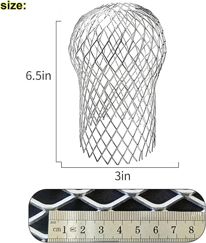 6 Pack Downspout Guard Filter, Gutter Downspout Guard Gutter Guard Strainer Mesh Aluminum Expandable Gutter Screen, Gutter Protector from Leaves Debris Clogging