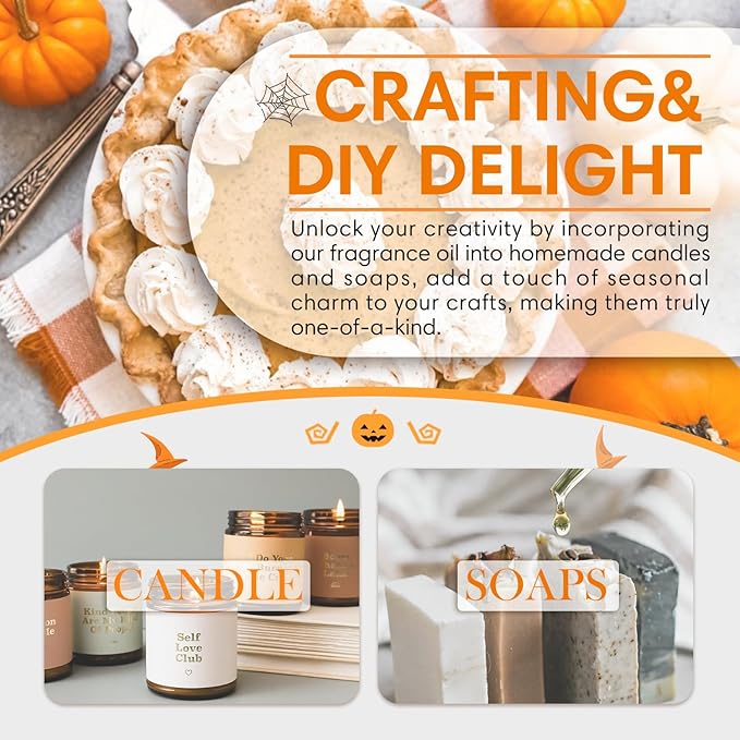 SALKING Pumpkin Pie Fragrance Oil, 120ml (4 Fl Oz) Premium Essential Oils for Diffuser, Candle Scents for Candle Making, Soap Making Supplies, Autumn Scented Diffuser Oil, Halloween Thanksgiving Gift