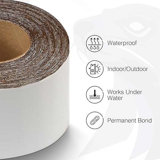 White RV Roof Sealant Tape, 4" x 25' Waterproof Repair Seal Tape – Extra Thick, UV-Resistant, Weatherproof Patch for Permanent Leak Sealing on RVs, Trailers, and Mobile Homes