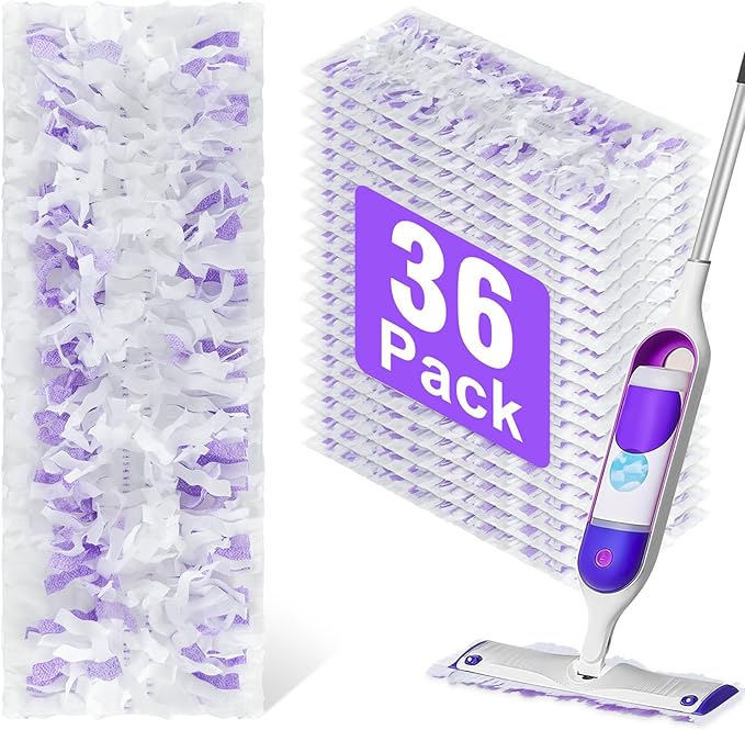 36 Pack Disposable Power Mop Refills Pads for Swiffer Power Mop,Spray Wet Pads Refill,Disposable Mop Pads for Wood Floors,Spray Mopping Pads Refills for Multi-Surface Floor Cleaning