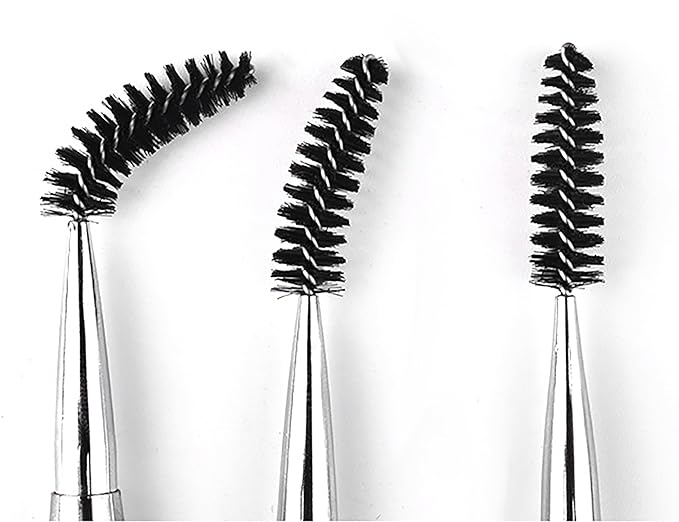 2PCS Mascara Brushes Eyebrow Eyelash Brushes Mascara Wands Applicators Eye Brushes Portable Cosmetic Brushes with Cap Eyelash Spoolies Brushes for Eyelash Extensions and Eyebrows, Gold