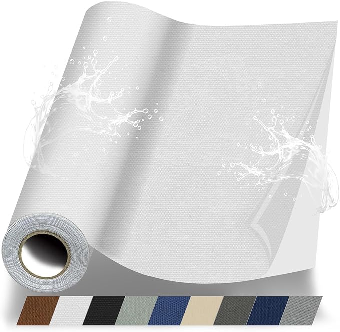Fabric Repair Patches, 17X79 Inch Canvas Self-Adhesive Fabric Patches Tape Durable, DIY Large Canvas Repair for Sofa, Couches, Furniture, Chair, Clothing （17X79 Inch, White）