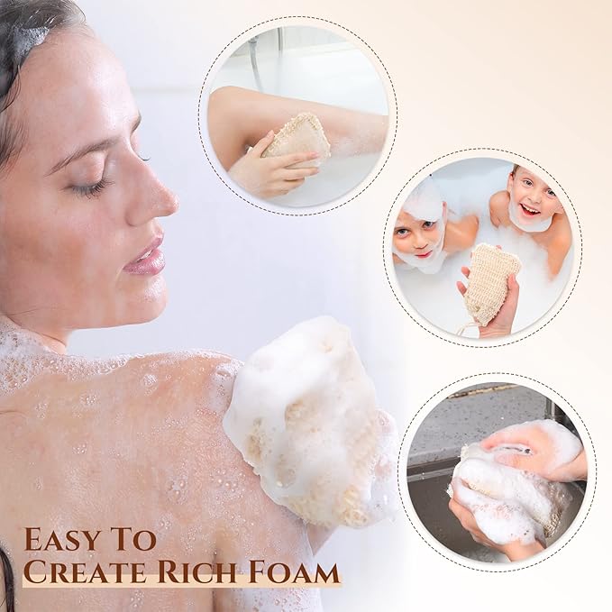 Rtteri 150 Pcs Soap Exfoliating Bag, Natural Sisal Soap Pouch Saver Body Shower Bar Mesh Body Net with Drawstring for Foaming and Drying