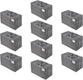VENO 10 Pack Moving and Storage Bags, Heavy Duty, Alternative to Moving Boxes, Large Packing Totes Supplies for College Dorm Room with Zipper for Clothes, Wide Open Design (Dark Gray, 10 Pack)