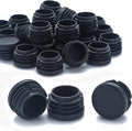 Plastic Plugs Tubing End Caps- Furnigear Black Chair End Cap 1 1/8" Outside Bottom Round Tubing Caps Round Furniture Slides Glides (Fit 1.02-1.06" Tube Inner Diameter, 24pack)