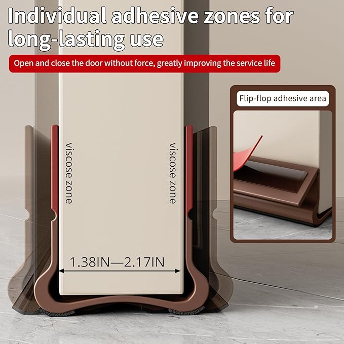 New Upgrade 36.6 inch Under Door Draft Stopper Free Cutting Length， for Bottom of Door，Under Door Noise Stopper（Brown ）