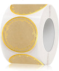 2" Kraft Label Stickers for Jars and Lids, 6 Different Gold Border Designs, Kraft Sticker Labels use for Pantry, Mason Jars, Canning, Bottles- 500pcs