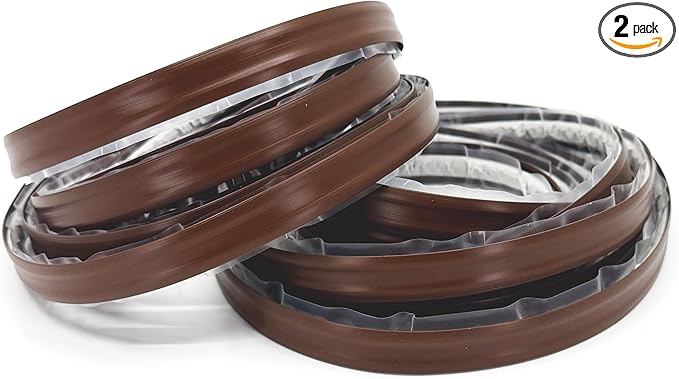 InstaTrim The Original Flexible Trim - 2-Pack of 10ft Dark Brown 1/2" Wide Caulk Tape - Adhesive Trim with Many Uses Including Caulking for Bathtubs, Sinks, Counters, Tile, Floors - Made in USA