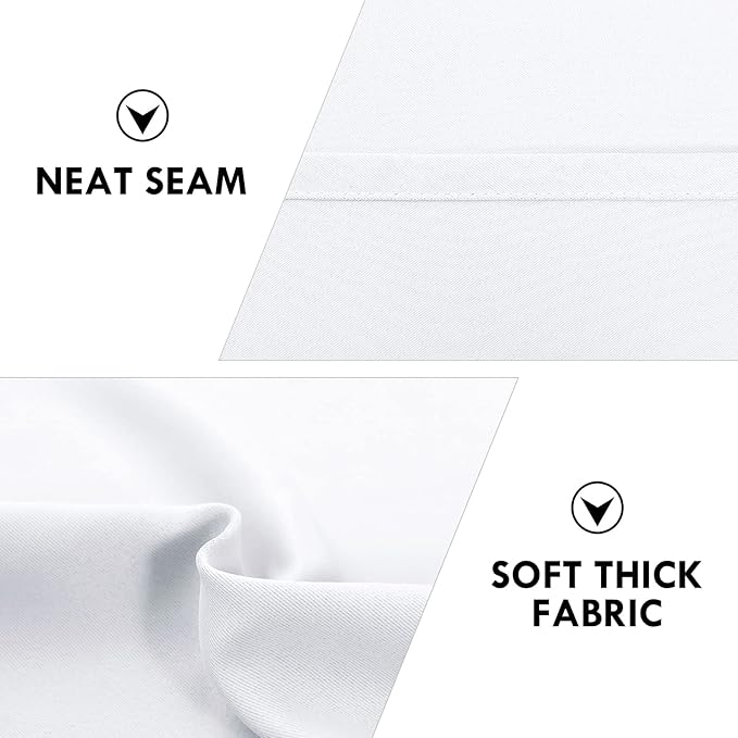 DWCN Greyish White Blackout Curtains for Bedroom – Rod Pocket Thermal Insulated Energy Saving Drapes for Living Room and Bedroom, W 38 x L 54 Inch, 2 Panels