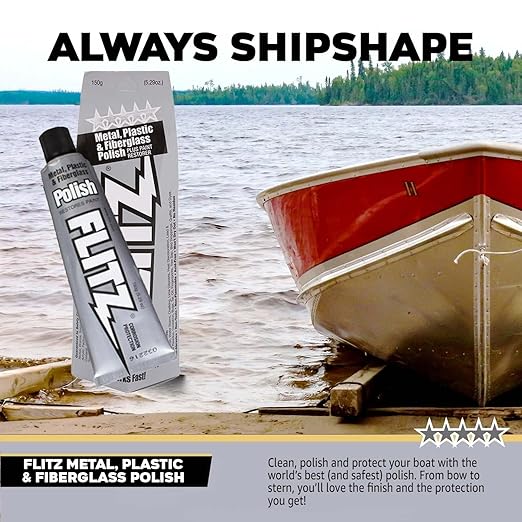 Flitz Multi-Purpose Metal Polish Paste - 5.29oz Tube of USA-Made Chrome Polish - Works on Stainless Steel, Aluminum, Plastic, Jewelry and Cars - Non-Abrasive Cleaner & Rust Remover (10 Pack)