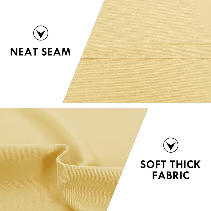 DWCN Blackout Curtains for Bedroom – Rod Pocket Thermal Insulated Noise Reducing Noise Reducing Drapes for Living Room, W 42 x L 84 Inch, 2 Panels, Light Yellow