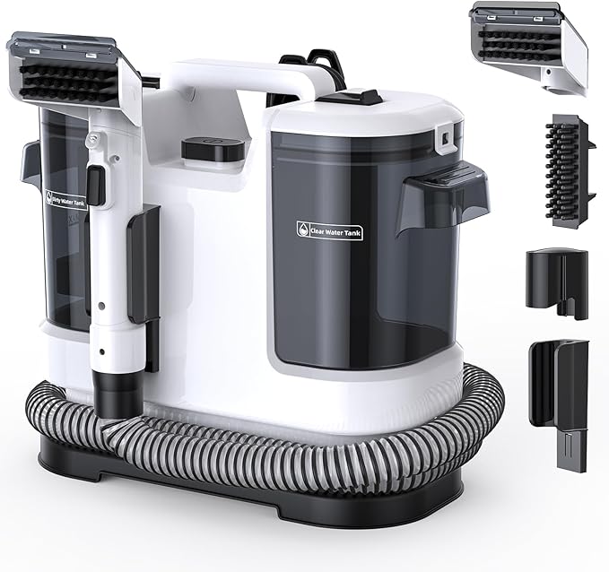 Upholstery Cleaner Machine - 13.5Kpa Suction Couch Cleaner Machine, Handheld Portable Carpet Cleaner with Self-Cleaning and 450W Motor for Pet Stain, Couch, Stair, Car Seat and Area Rug
