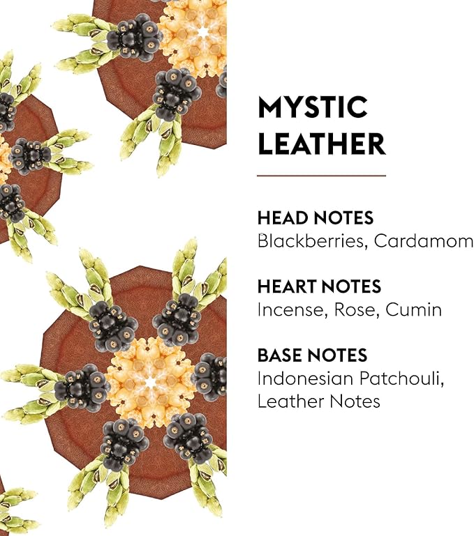 MAISON BERGER - Mystic Leather - Lampe Berger Fragrance Refill for Home Fragrance Oil Diffuser - Air Freshener - 33.8 Fluid Ounces - 1 Liter