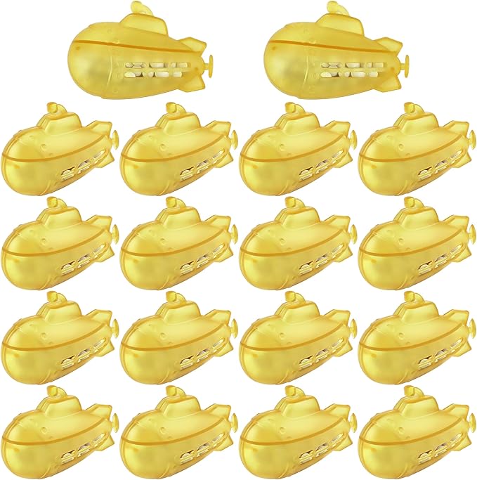 AMI PARTS Humidifier Tank Cleaner Small Submarine 18 pcs for Most Humidifier and Fish Tank,Purifies Water,Softens Hard Water(Yellow Universal Humidifier Filters)