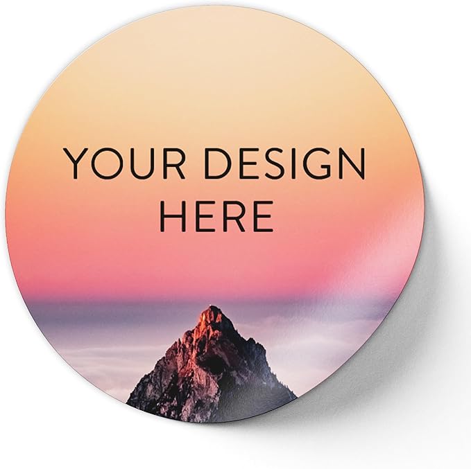 100 Custom Vinyl Stickers - Upload Your own Image, Text, Design, Logo - Personalized Logo Labels for Handmade, Packaging, Bottle, Jars, Candle, Brand Stickers (Mountain, 6x6)