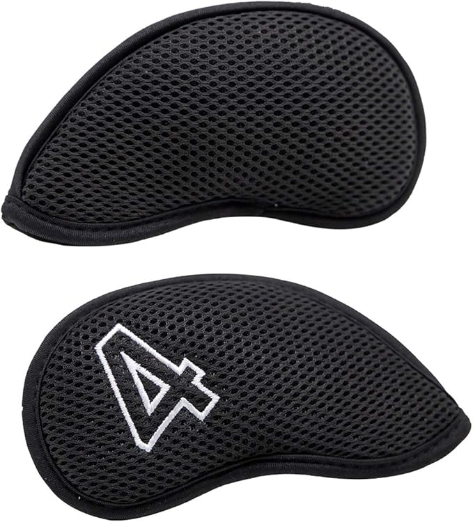 Montela Golf Iron Covers,Golf Iron Head Covers Mesh Golf Iron Covers Set 10pcs Golf Iron Headcovers,Golf Club Head Covers for Iron with Magic Tape Fit Most Brand 4-9 APSX