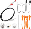 10 PCS Drain Snake Hair Drain Clog Remover Tool Set, Snake Drain Hair Removal Tool, Grabber Claw Drain Hair Remover, Flexible Drain Cleaner Brushes for Toilet, Kitchen Sink, Shower & Tub