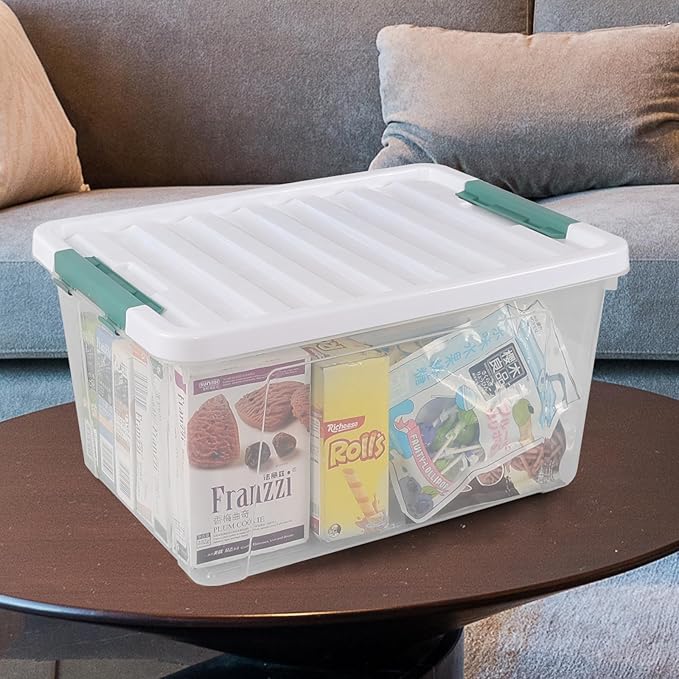 Xyskin 35 Quart Clear Large Storage Box, Plastic Storage Bins, Set of 6