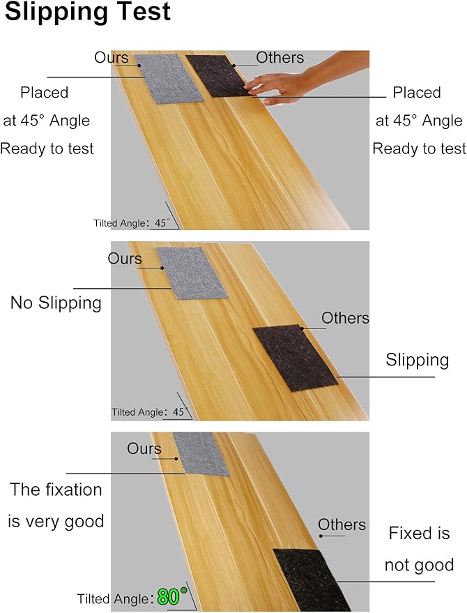 Non Slip Rug Pad Grippers - 2x6, 1/8" Thick, (Felt + Rubber) Double Layers Area Carpet Mat Tap, Provides Protection and Cushioning for Hardwood or Tile Floors