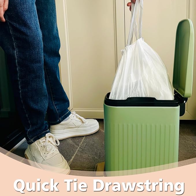 4 Gallon Trash-Bags Small-Bathroom Garbage-Bag Drawstring - Strong Kitchen White 200 Count Plastic Unscented For Can Car Disposable Recycling Office Size Waste Basket Inwaysin