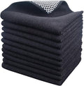 SINLAND Microfiber Dish Cloth for Washing Dishes Dish Washing Rags Best Kitchen Washcloth Cleaning Cloths Wash Cloths with Poly Scour Side 12Inchx12Inch 10 Pack Black
