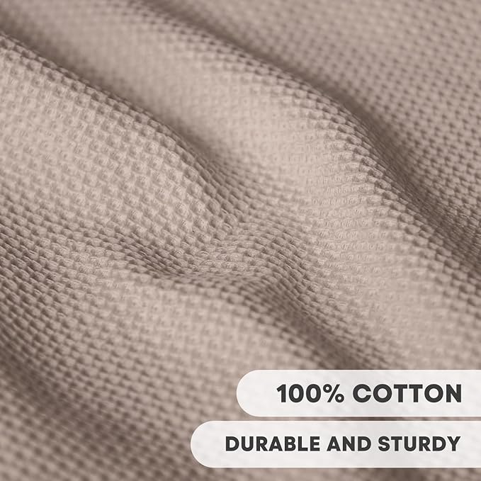 Artoid Mode 100% Cotton Brown Waffle Weave Kitchen Dish Cloths, 13x28 Inch Ultra Soft Absorbent Quick Drying Kitchen Dish Towels Set of 4