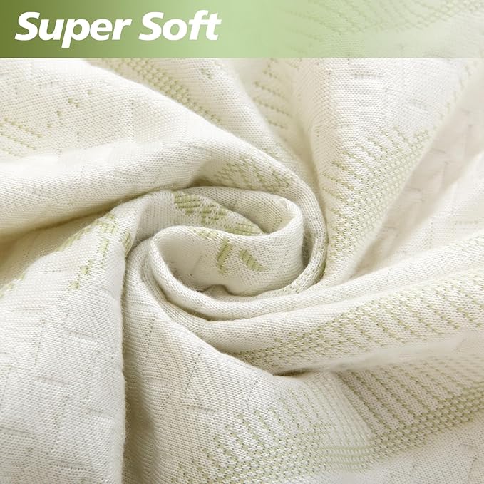 Twin XL Mattress Protector Waterproof Mattress Pad Washable Bamboo Rayon Mattress Cover Breathable Noiseless Bed Protector 5" - 21'' Elastic Fitted Deep Pocket