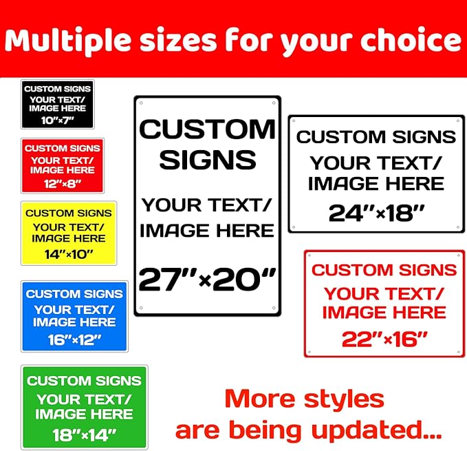 Personalized Aluminum Weatherproof Metal Sign - Multiple Sizes, Custom Text & Picture, Hazard, Garden, Custom Door Sign
