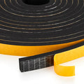 10 Feet Weather Stripping Door Seal, 3" Wide X 1/4" Thick Door Seal Strip High Density Foam Tape Adhesive Strip for Door Soundproofing,Window Insulation (3" x 1/4" x 10FT, Black)