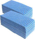 Disposable Cleaning Cloths Multi-Purpose Heavy Duty Disposable Dish Cloth Dish Rags for Kitchen, 7.87 x 15.75 inches -100 Counts/Pack,Blue
