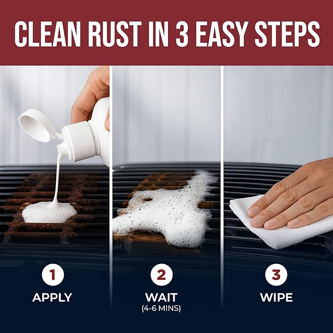 Stainless Steel Rust Stain Remover & Cleaner, Soft Cleanser, Safe for Food Areas, Non-Toxic for Appliances Perfect for Commercial Equipment, Refrigerator, Cybertruck and more (8.5 oz)