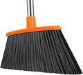 NACENA Heavy Duty Broom, 55 Inch Long Handle Outdoor Large Angle Brooms, Commercial Broom for Sweeping Indoor, for Home Garage Kitchen Office Courtyard Lobby Patio Lawn Concrete (Grey&Orange)