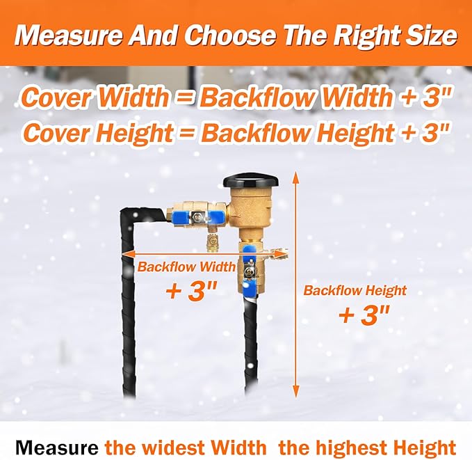 Backflow Preventer Pipe Insulation Cover (5°F) - Irrigation Sprinkler Valve Insulated Pouch - Water Well Pump Cover - Sturdy 5 Layers for Winter Freeze Protection, 14" W x 18" H, Beige